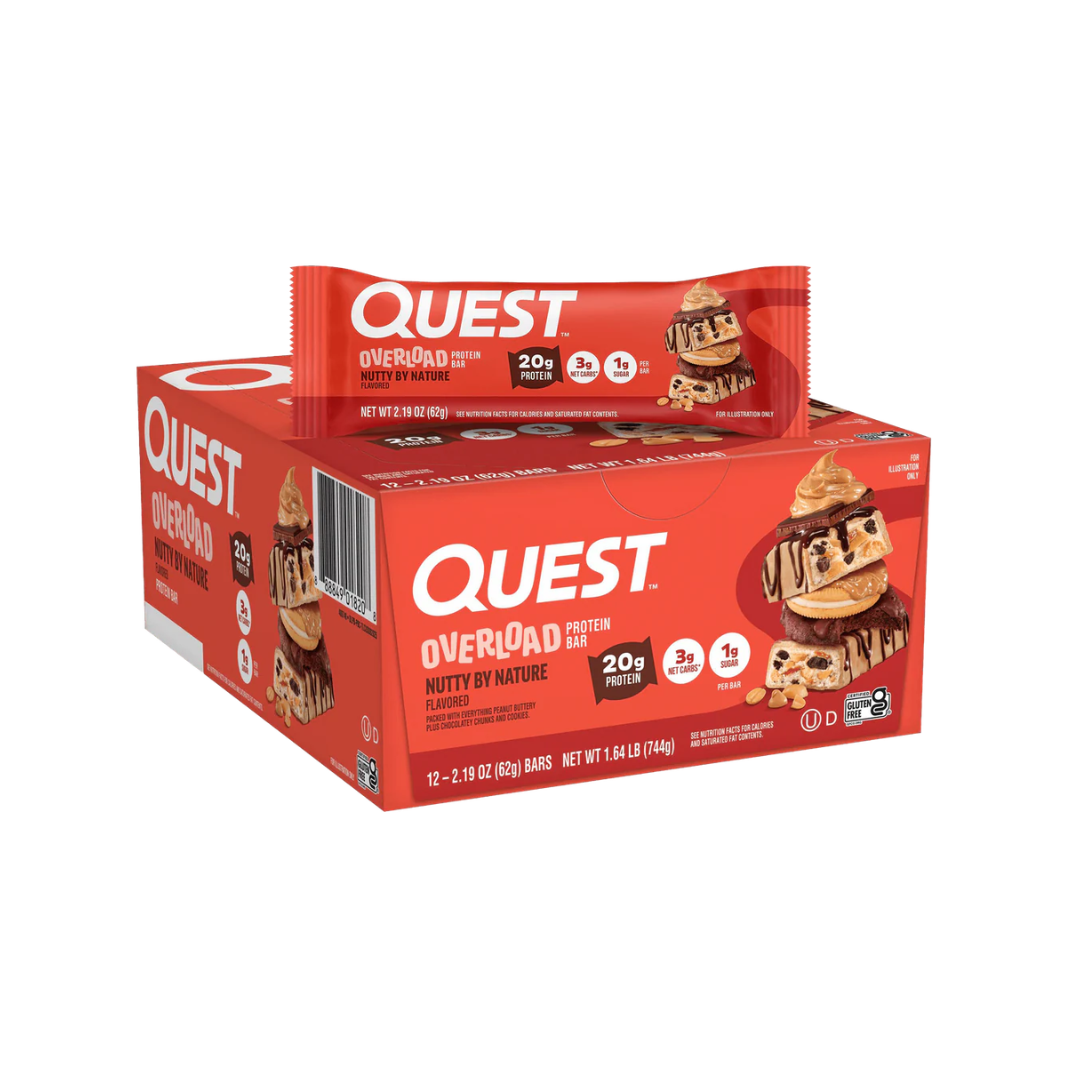 Quest Overload Protein Bar - Nutty By Nature (12 x 58g)