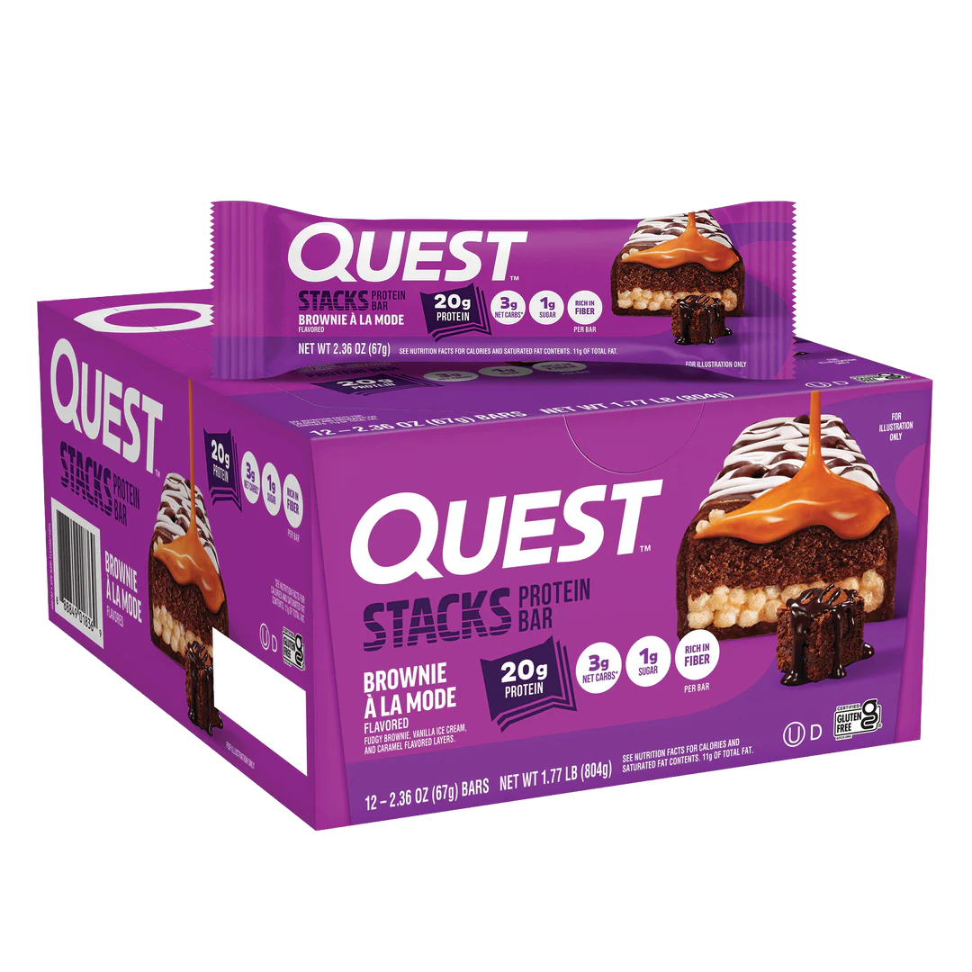 Quest Stack Protein Bars - Brownie a la Mode (12 x 67g)