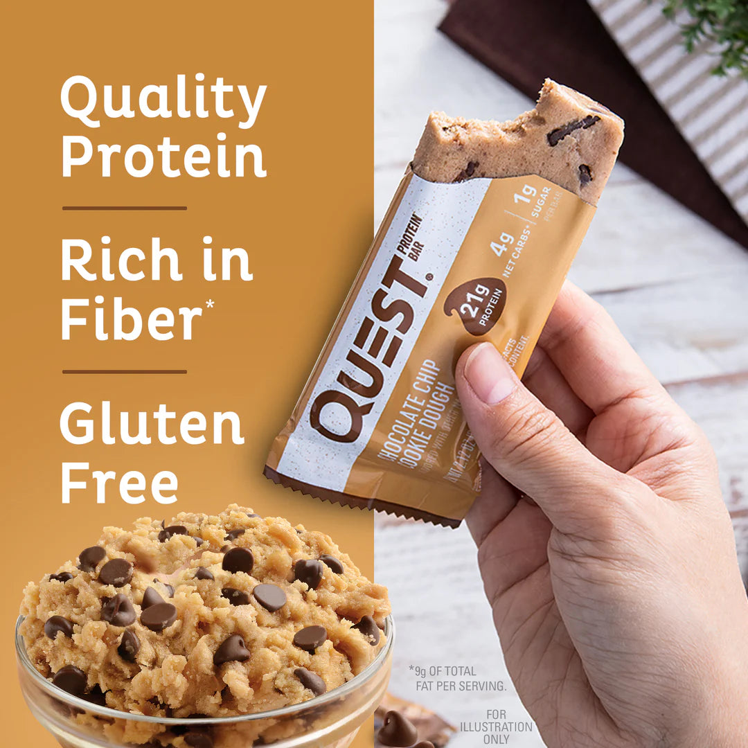 Quest Protein Bar Chocolate Chip Cookie Dough (4 x 60g)