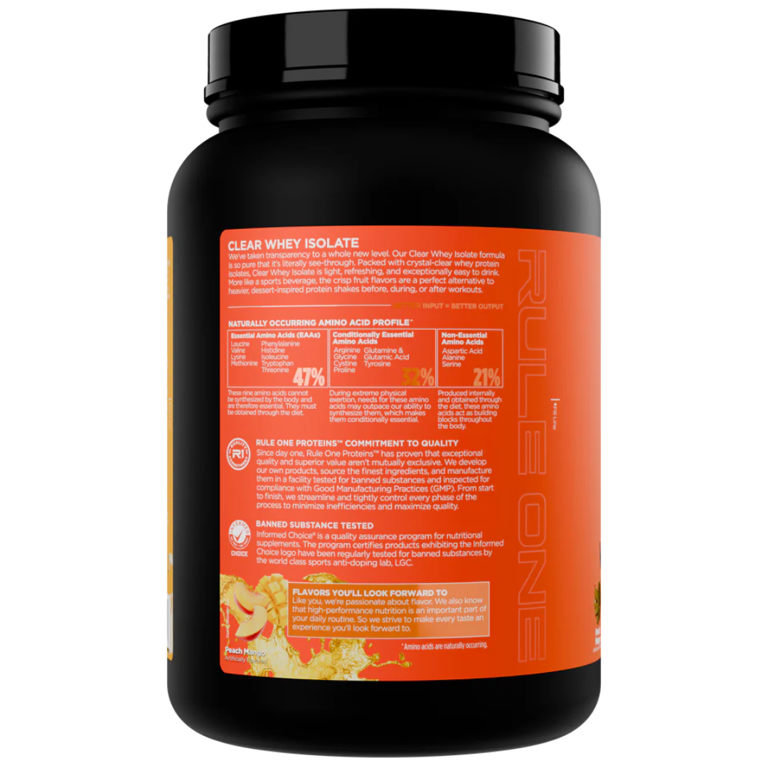Rule One Protein Clear Isolate Peach Mango 1.52lb