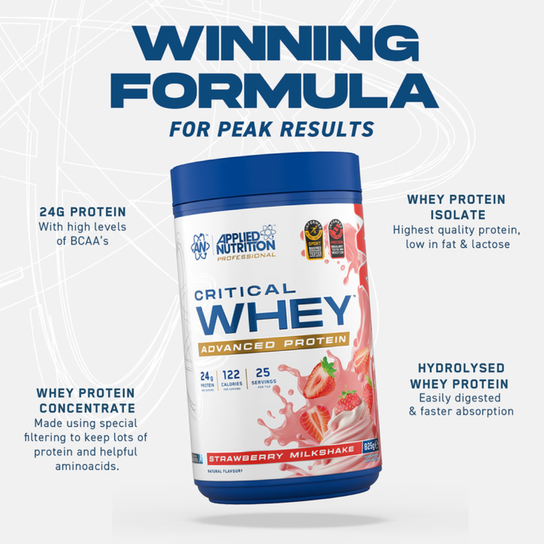 Applied Nutrition Critical Whey Strawberry Milkshake 825g