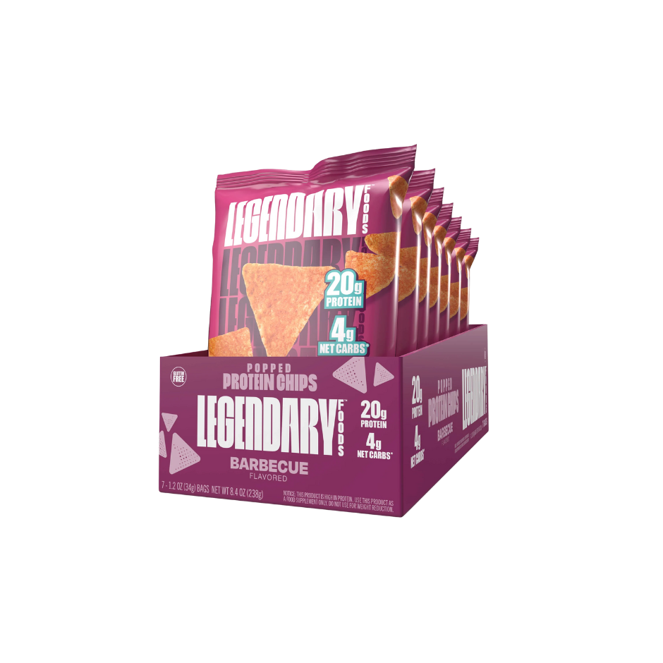 Legendary Protein Popped Chips High Protein BBQ (Box of 7 x 34g)