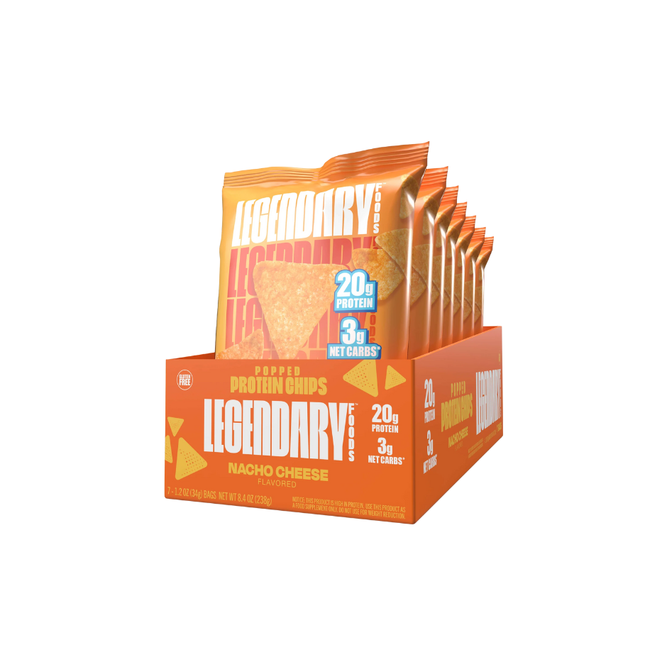 Legendary Protein Popped Chips High Protein Nacho Cheese (Box of 7 x 34g)