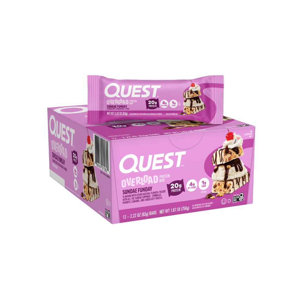 Quest Overload Protein Bar - Sundae Funday (12 x 58g)