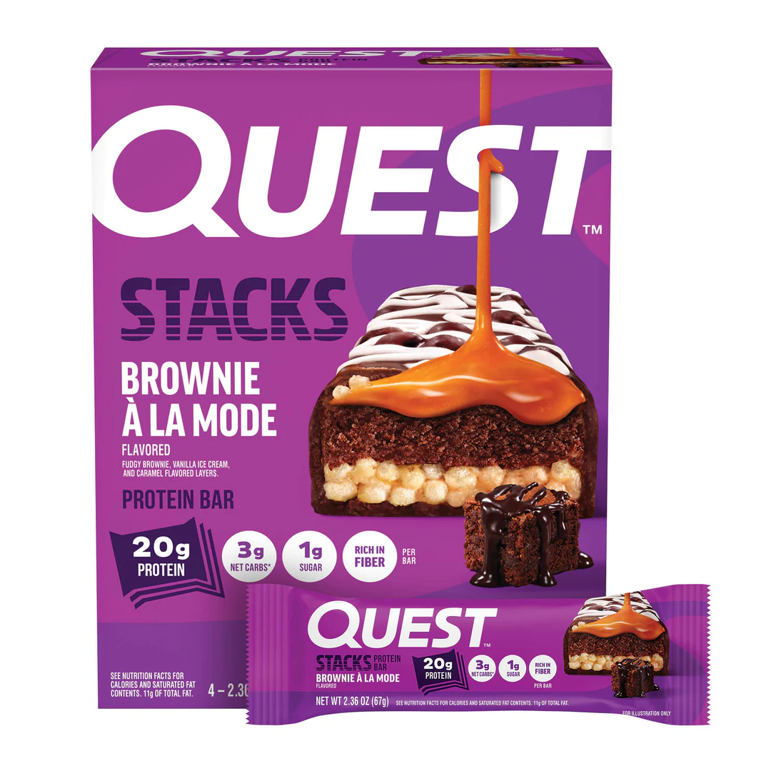 Quest Stack Protein Bars - Brownie a la Mode (12 x 67g)