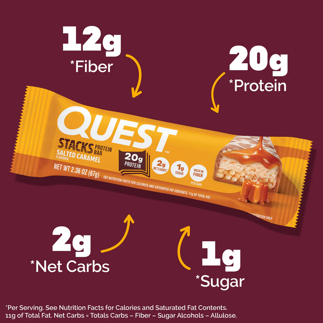 Quest Stack Protein Bars - Salted Caramel (12 x 67g)