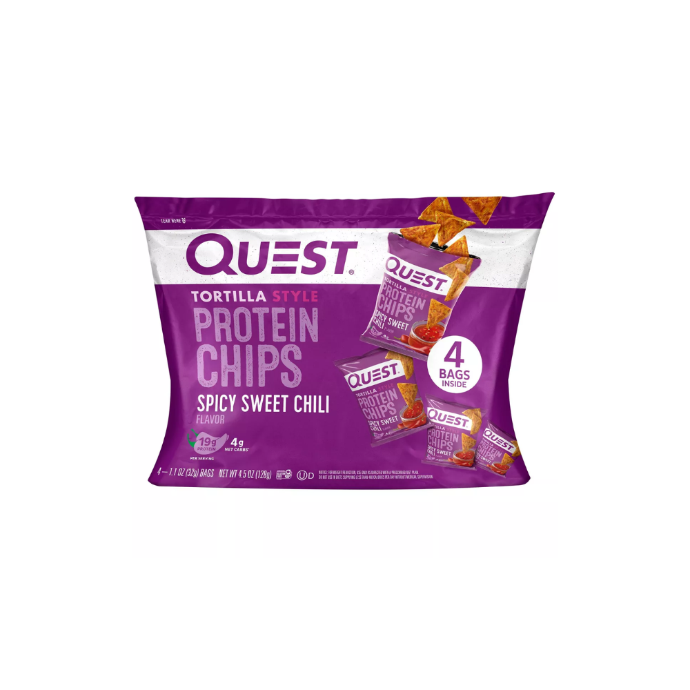 Quest Protein Chips Tortilla Style Spicy Sweet Chili (4 x 32g)