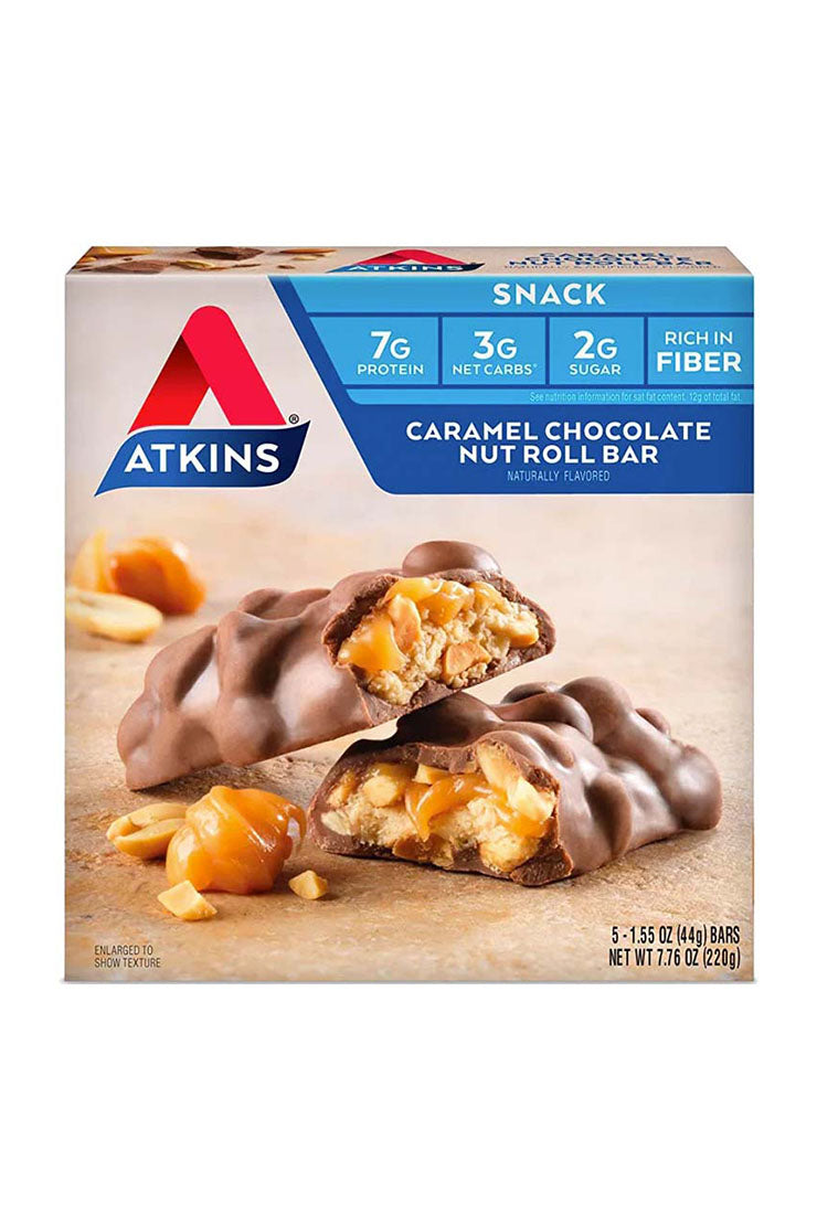 Atkins Snack Bar Caramel Chocolate Nut Roll (5 x 40g)