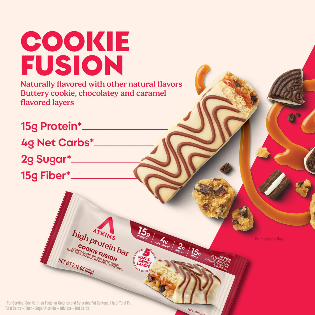 Atkins High Protein Bar Cookie Fusion (4 x 48g)