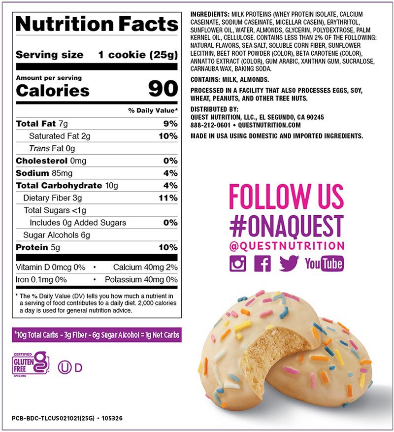 Quest Birthday Cake Frosted Cookies (8 x 50g)