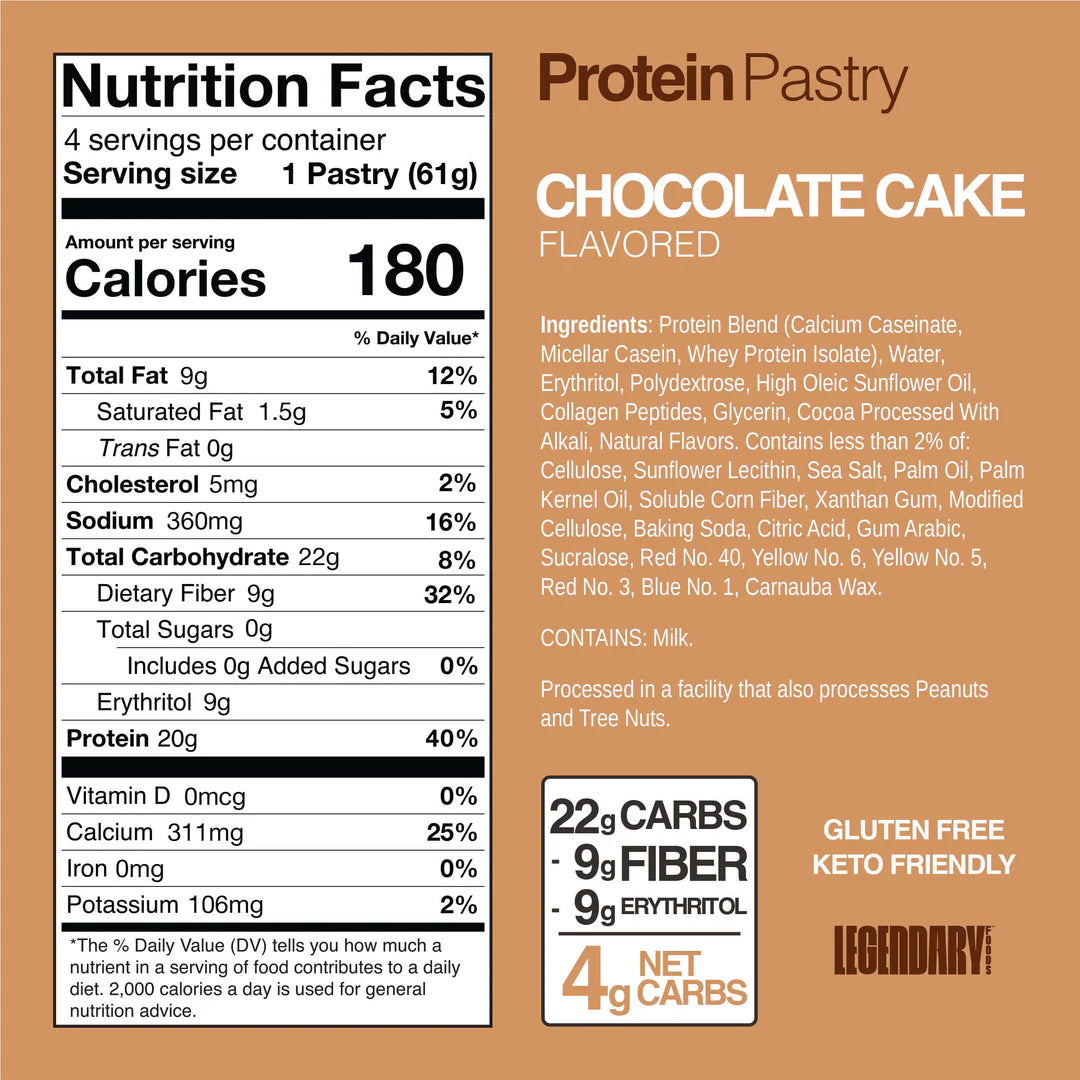 Legendary High Protein Pastry Chocolate Cake (Box of 10)