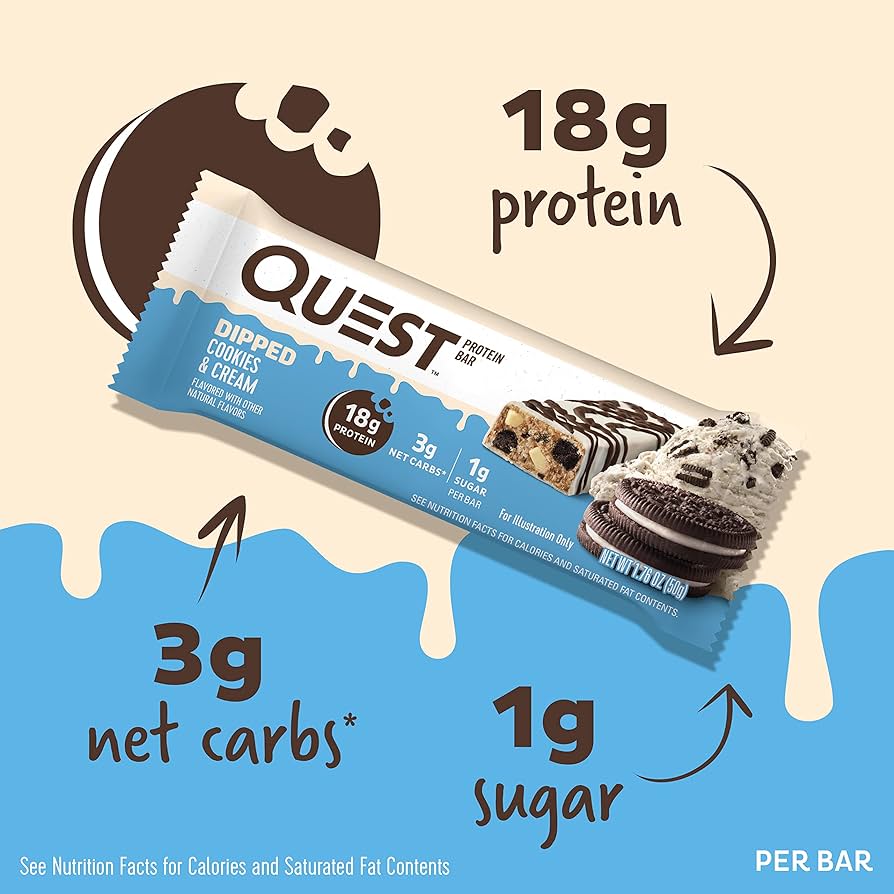 Quest Protein Bar Dip Cookies & Cream (12 x 50g)