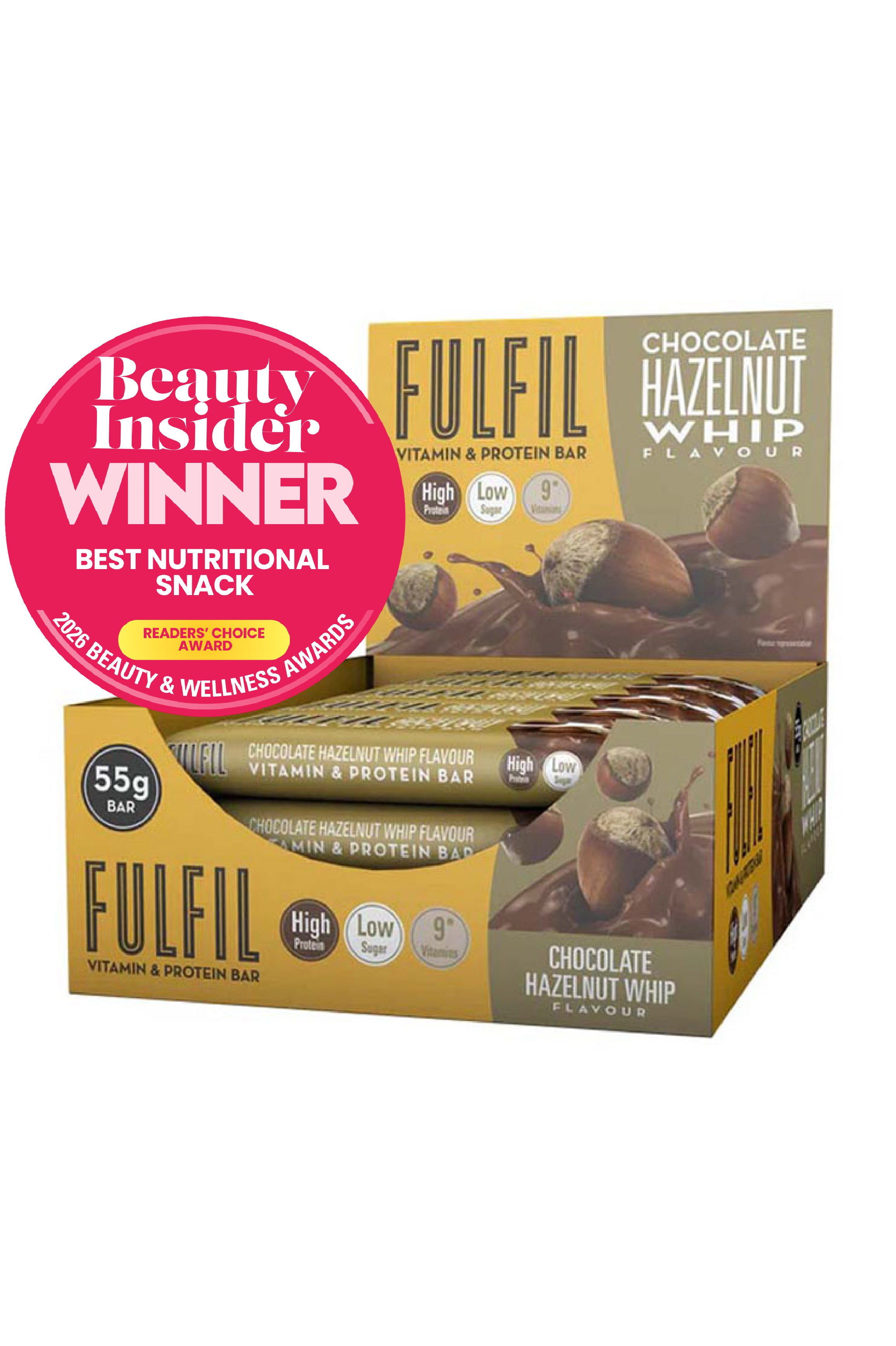 Fulfil Vitamin & Protein Bar Chocolate Hazelnut Whip (15 x 55g)
