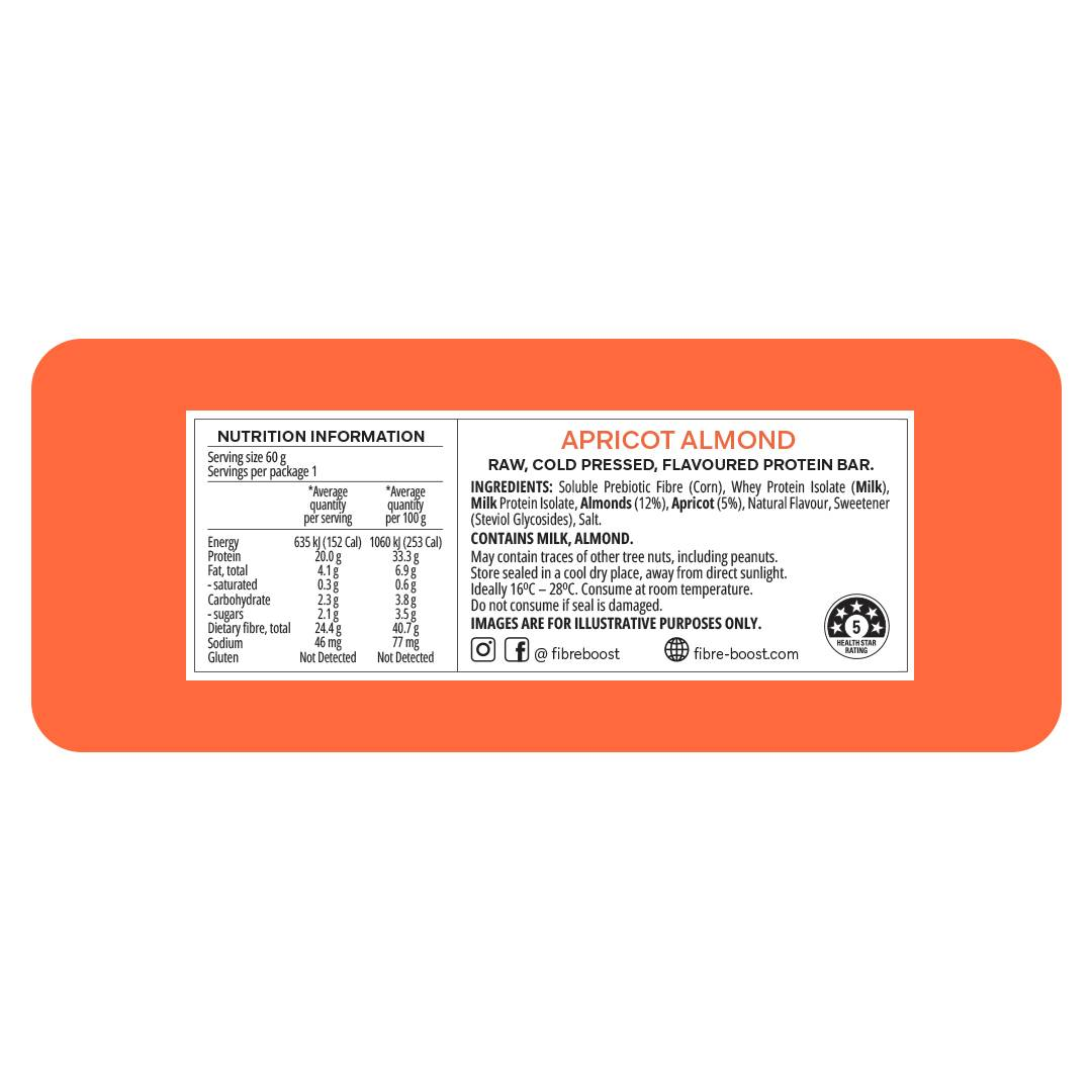 Fibre Boost Protein Bar - Apricot Almond (12 x 60g)