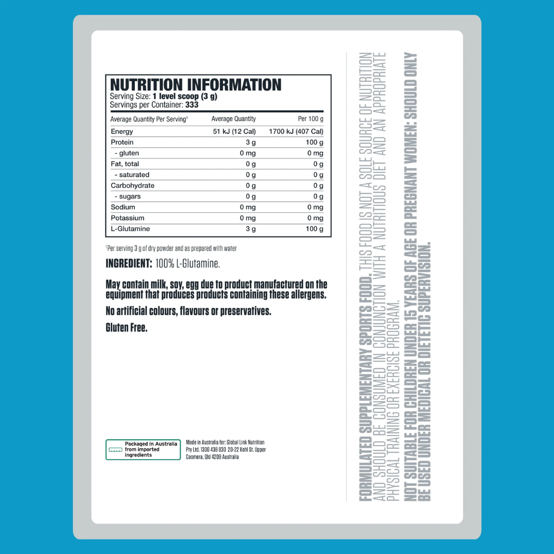 Genetix 100% Pure L-Glutamine 500g Unflavoured
