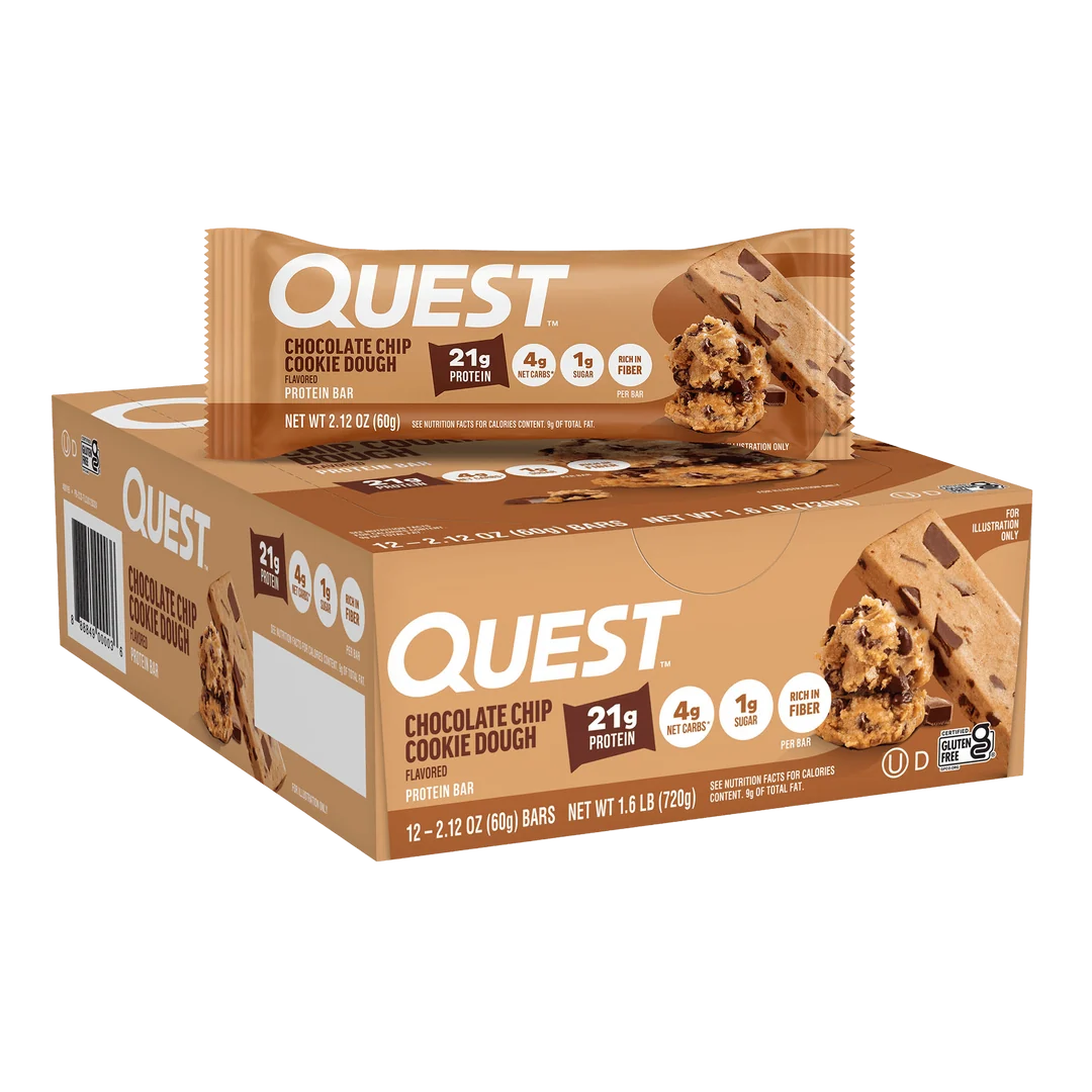 Quest Protein Bar Chocolate Chip Cookie Dough (12 x 50g)