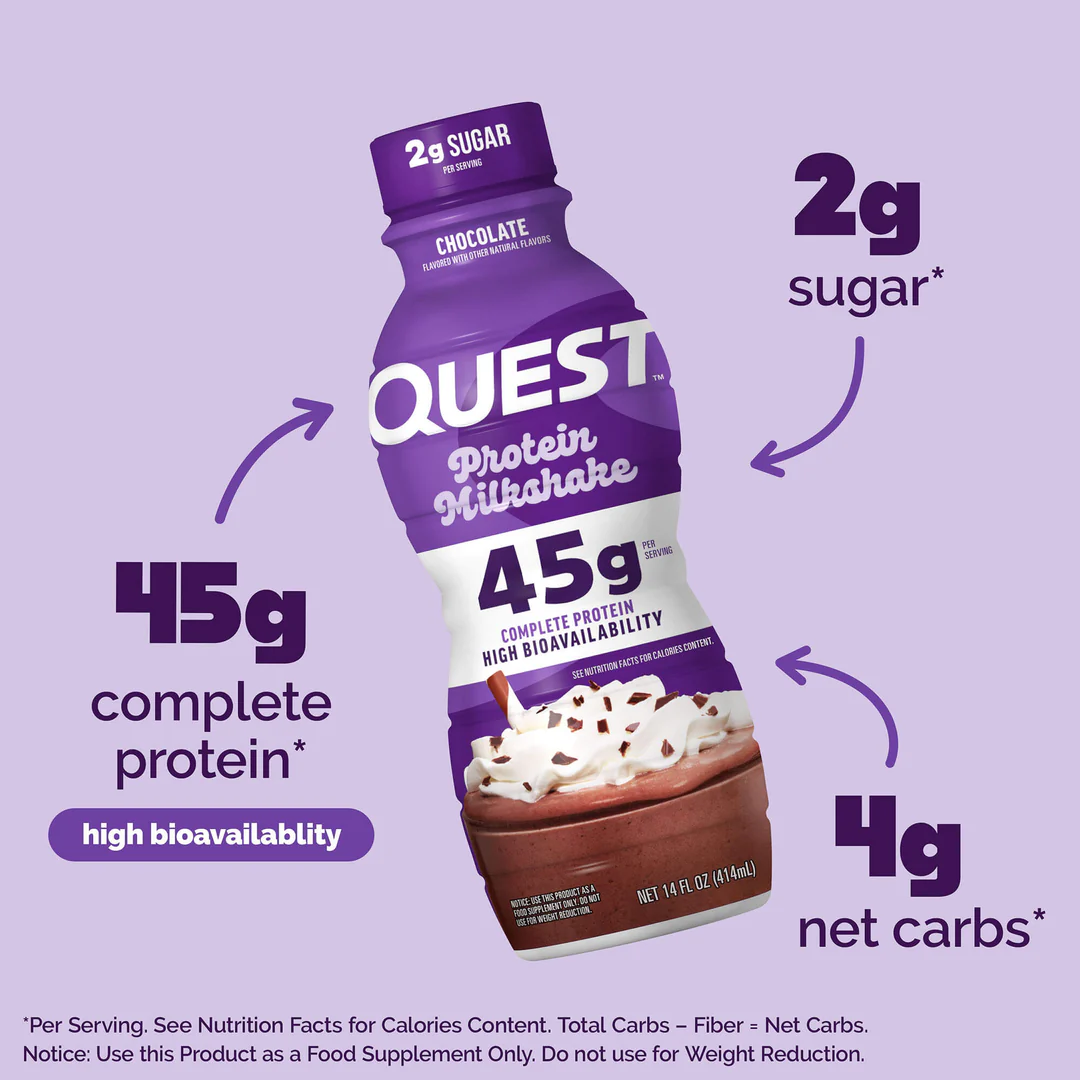 Quest 45g Chocolate Protein Milkshake (12 x 414ml)