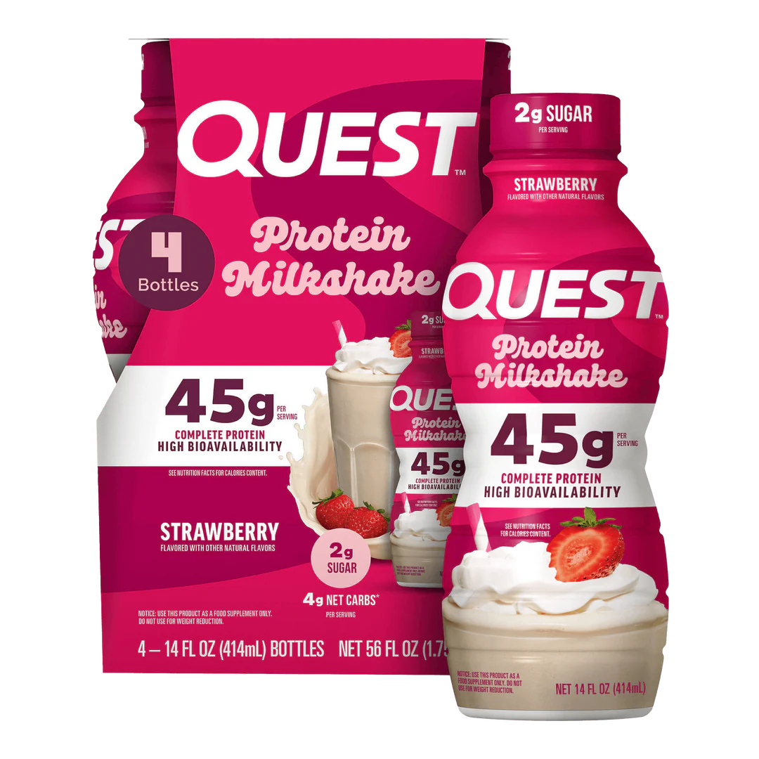 Quest 45g Strawberry Protein Milkshake (12 x 414ml)