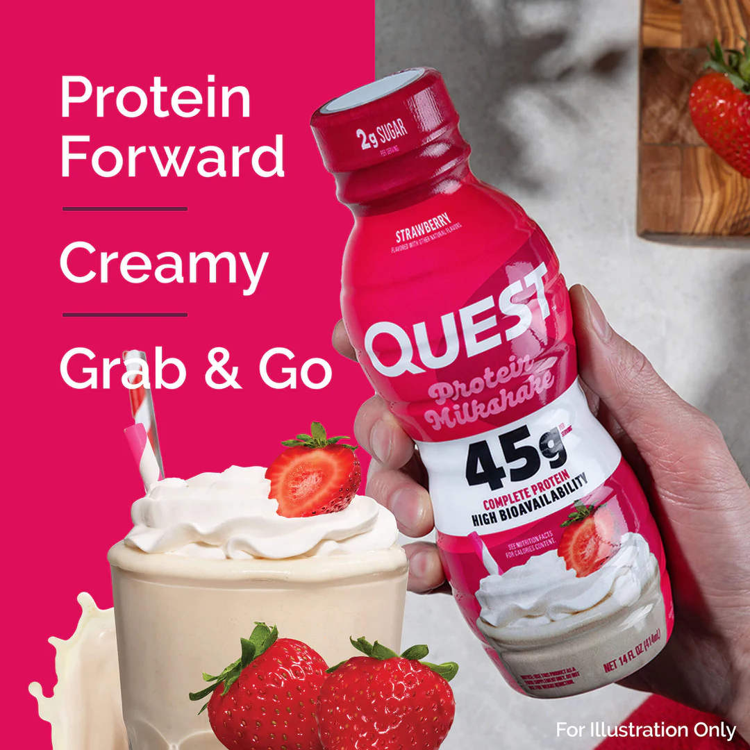 Quest 45g Strawberry Protein Milkshake (12 x 414ml)