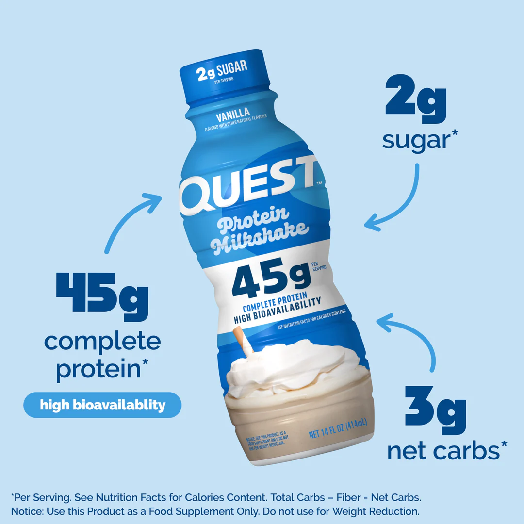 Quest 45g Vanilla Protein Milkshake (12 x 414ml)