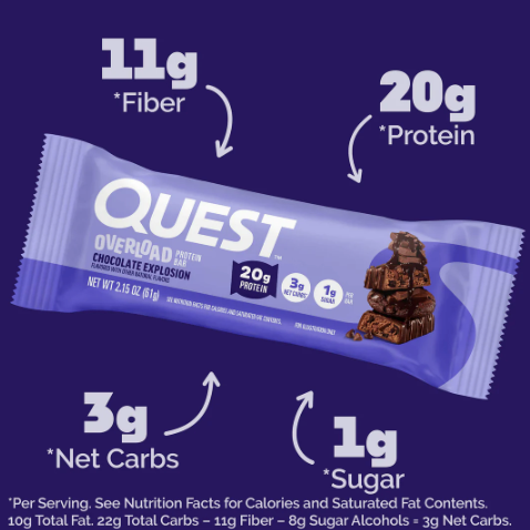 Quest Overload Protein Bar - Choc Explosion (12 x 58g)