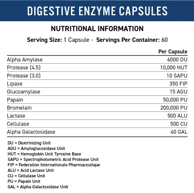 Applied Nutrition Digestive Enzyme 60 Capsules