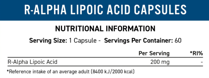 Applied Nutrition R-Alpha Lipoic Acid 60 Capsules