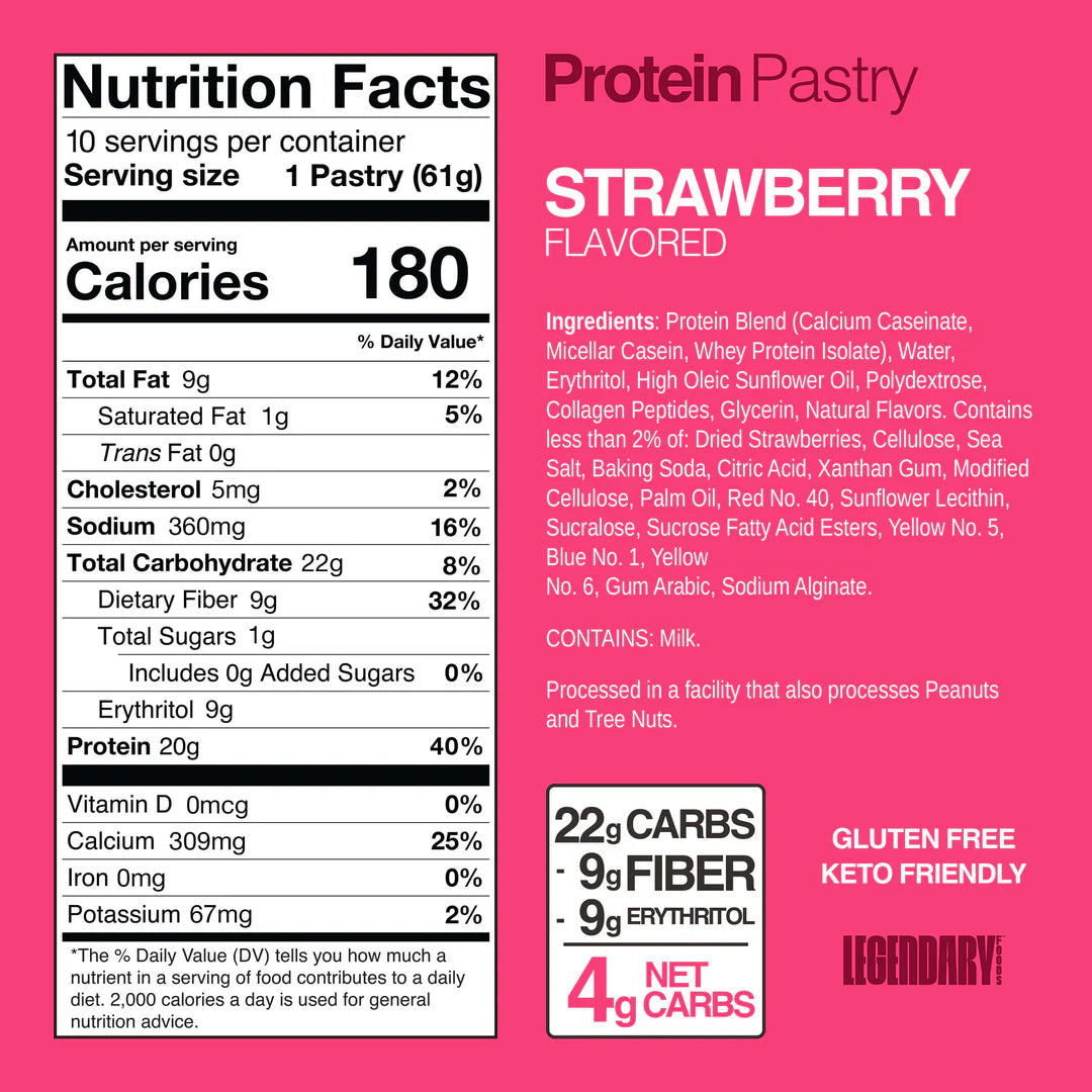 Legendary High Protein Pastry Strawberry (Box of 10)