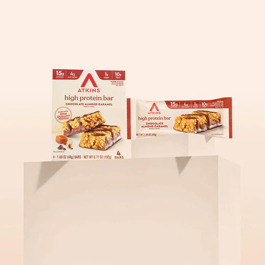Atkins High Protein Bar Choc Almond Caramel (4 x 48g)