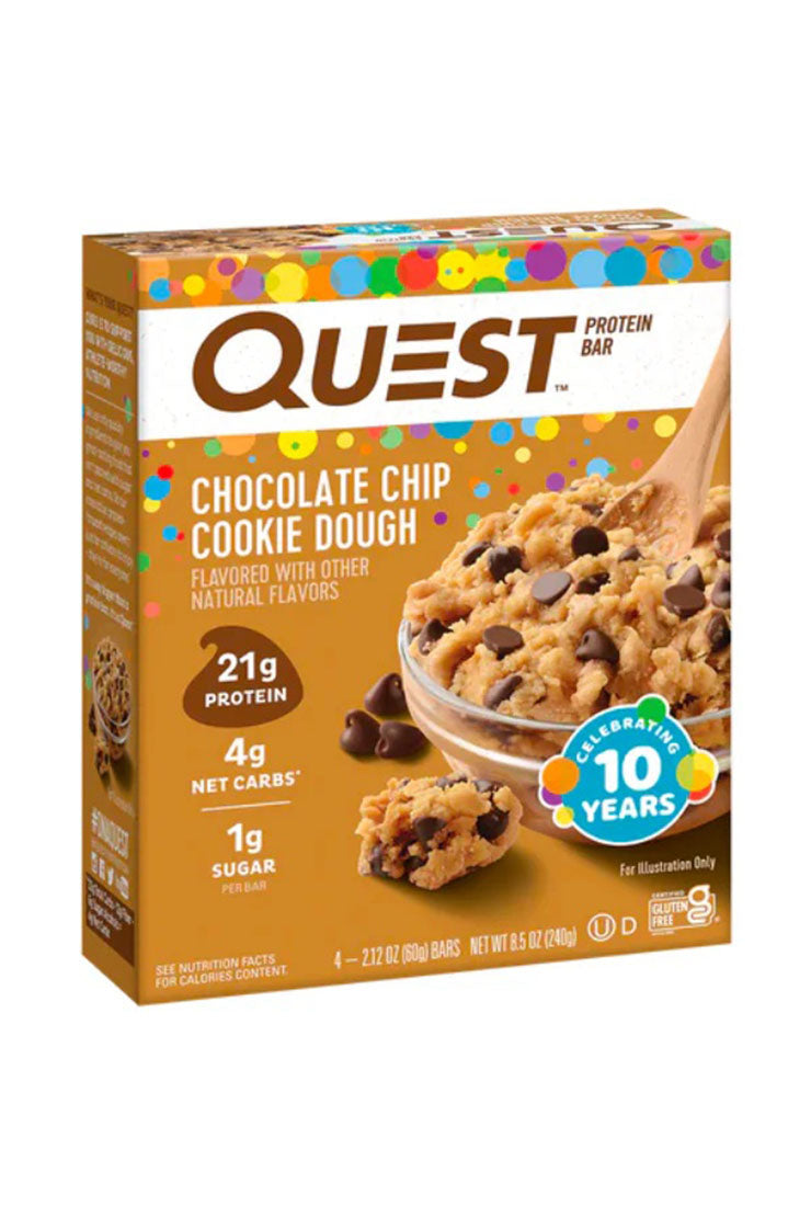 Quest Protein Bar Chocolate Chip Cookie Dough (4 x 60g)