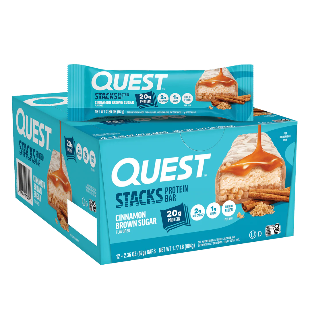 Quest Stack Protein Bars - Cinnamon Brown Sugar (12 x 67g)