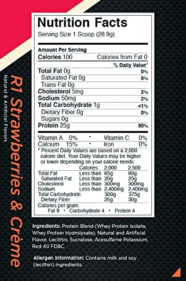 Rule One Whey Isolate Strawberries & Creme 2lb