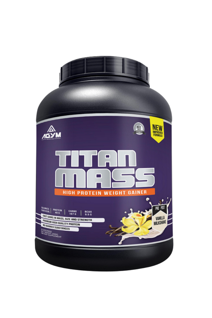 Agym Titan Mass High Protein Weight Gainer Vanilla 4.4lb