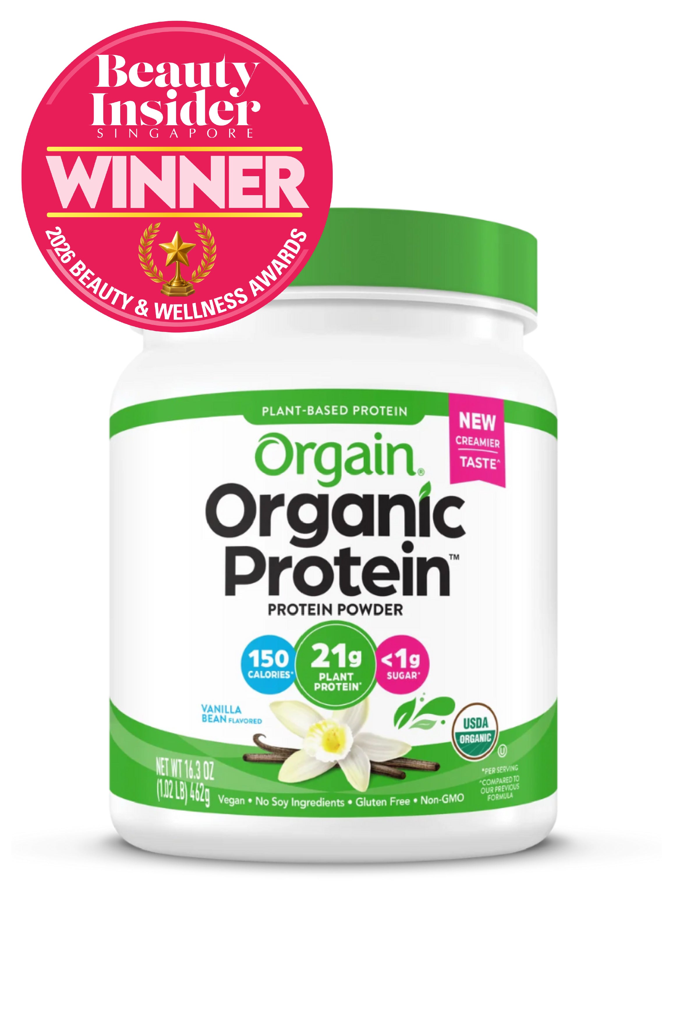 Orgain Organic Protein Plant Based Protein Powder Vanilla Bean 1.02lb