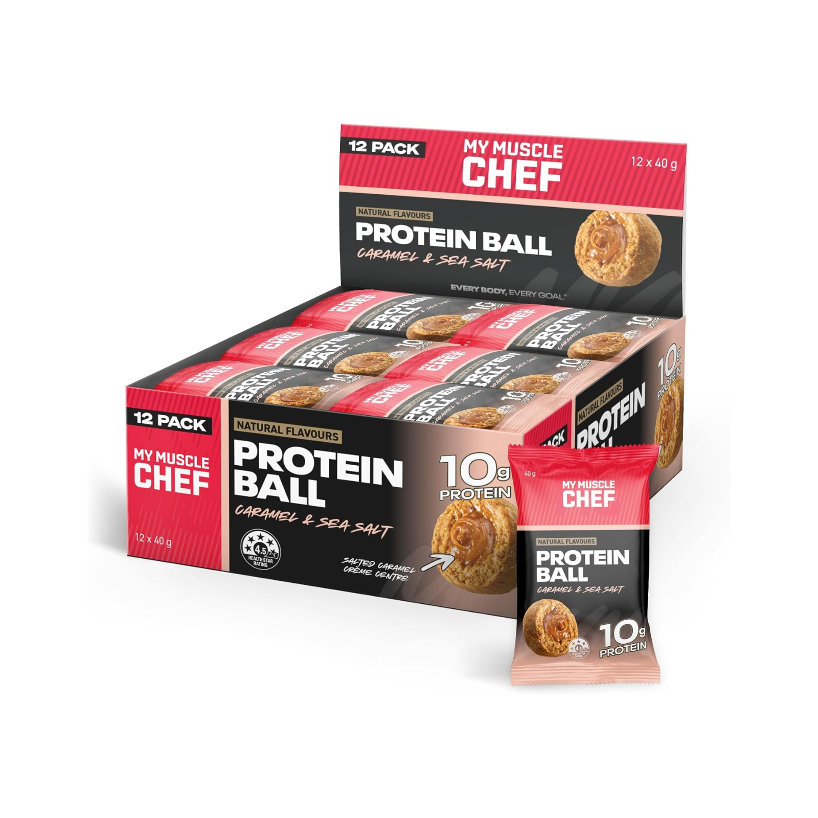 Muscle Chef Caramel & Sea Salt Protein Ball (12 x 40g)