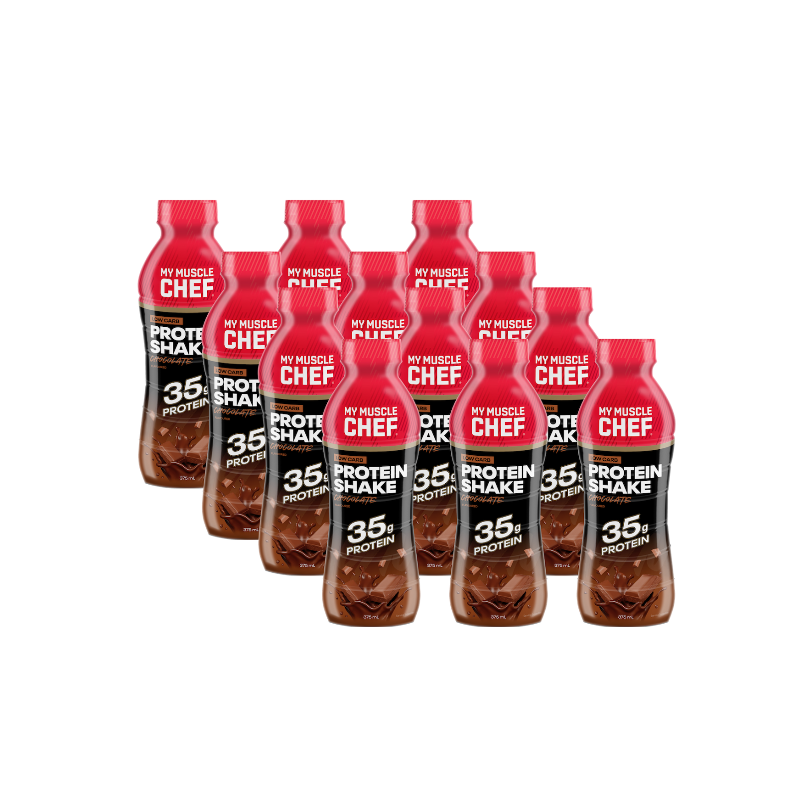 Muscle Chef Chocolate Flavoured Protein Shake (12 bottles x 375ml)
