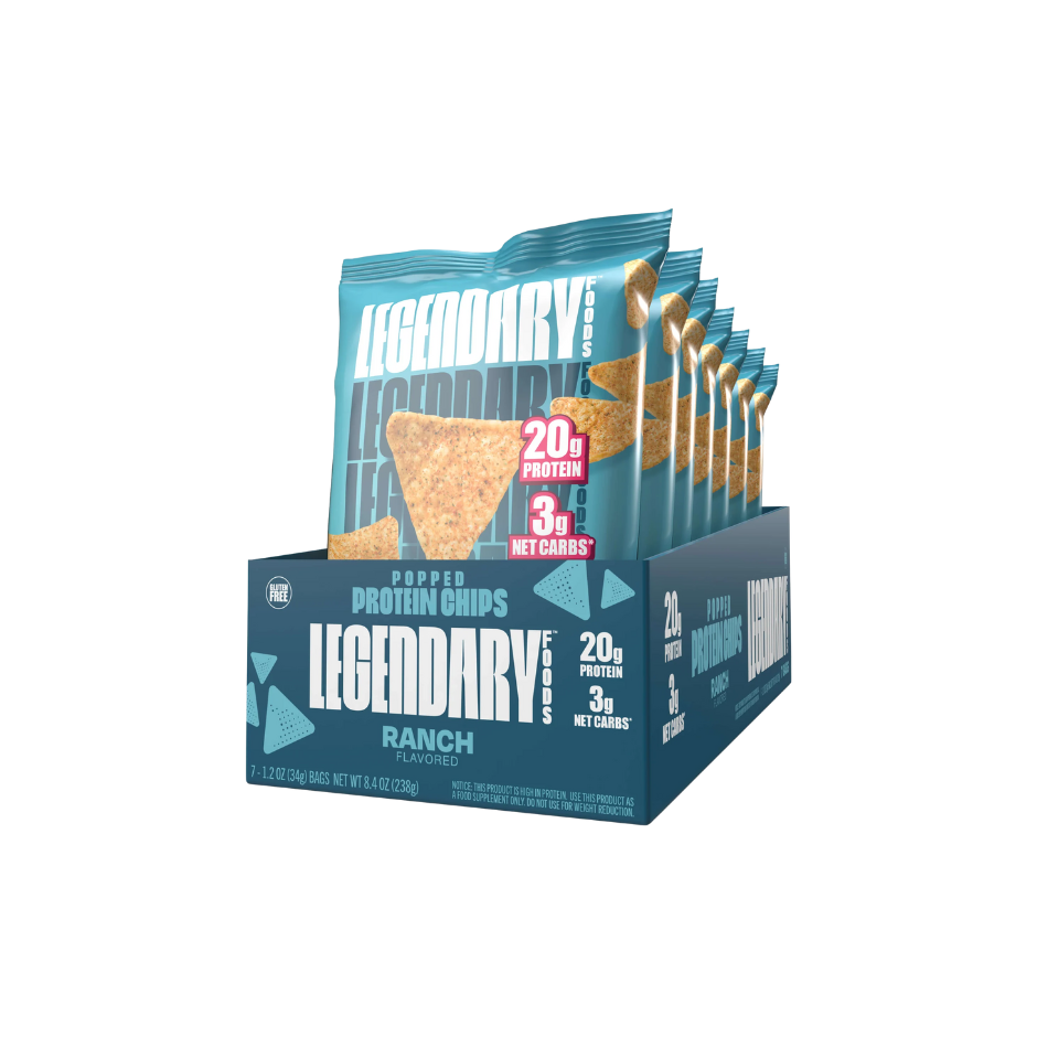 Legendary Protein Popped Chips High Protein Ranch (Box of 7 x 34g)