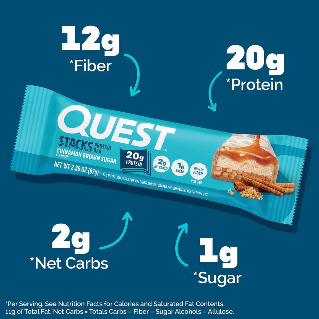 Quest Stack Protein Bars - Cinnamon Brown Sugar (12 x 67g)