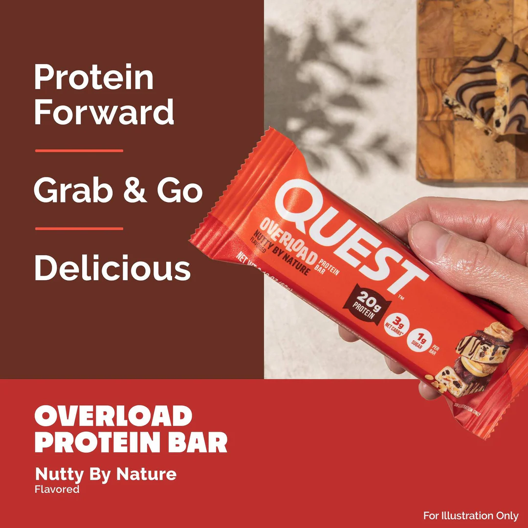 Quest Overload Protein Bar - Nutty By Nature (12 x 58g)