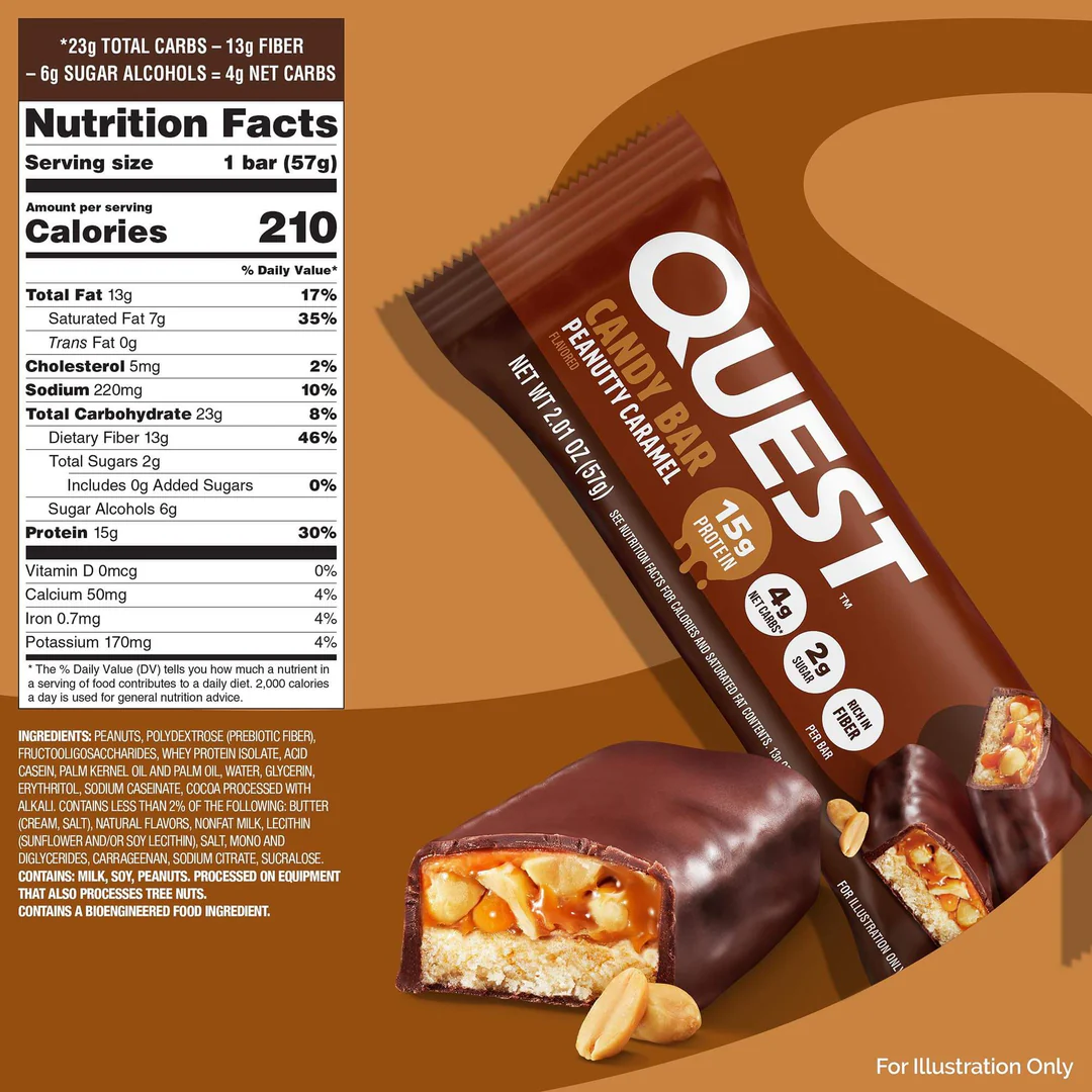 Quest Candy Bar - Peanutty Caramel (12 x 57g)