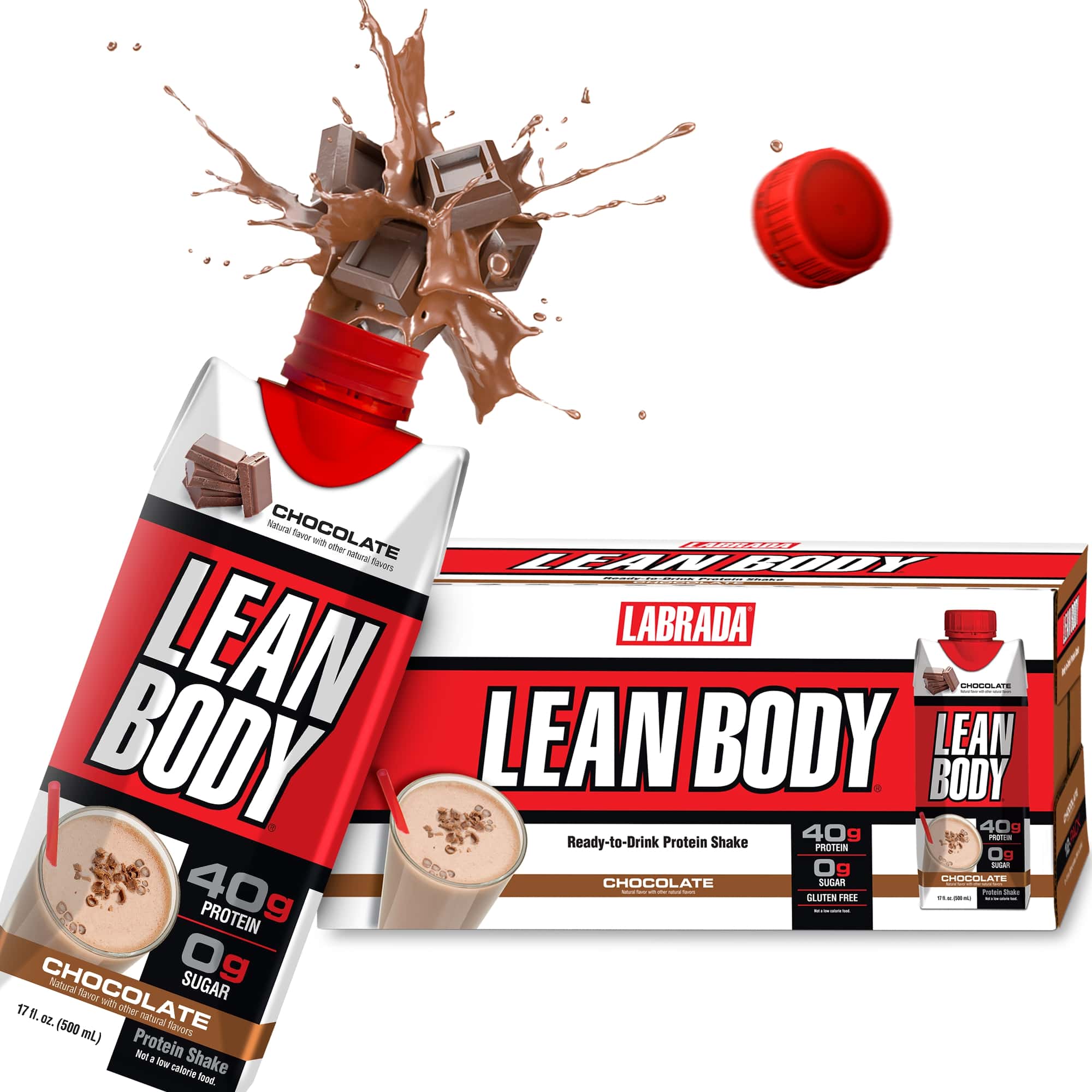 Lean Body RTD Protein Shake Chocolate (12 x 500ml)