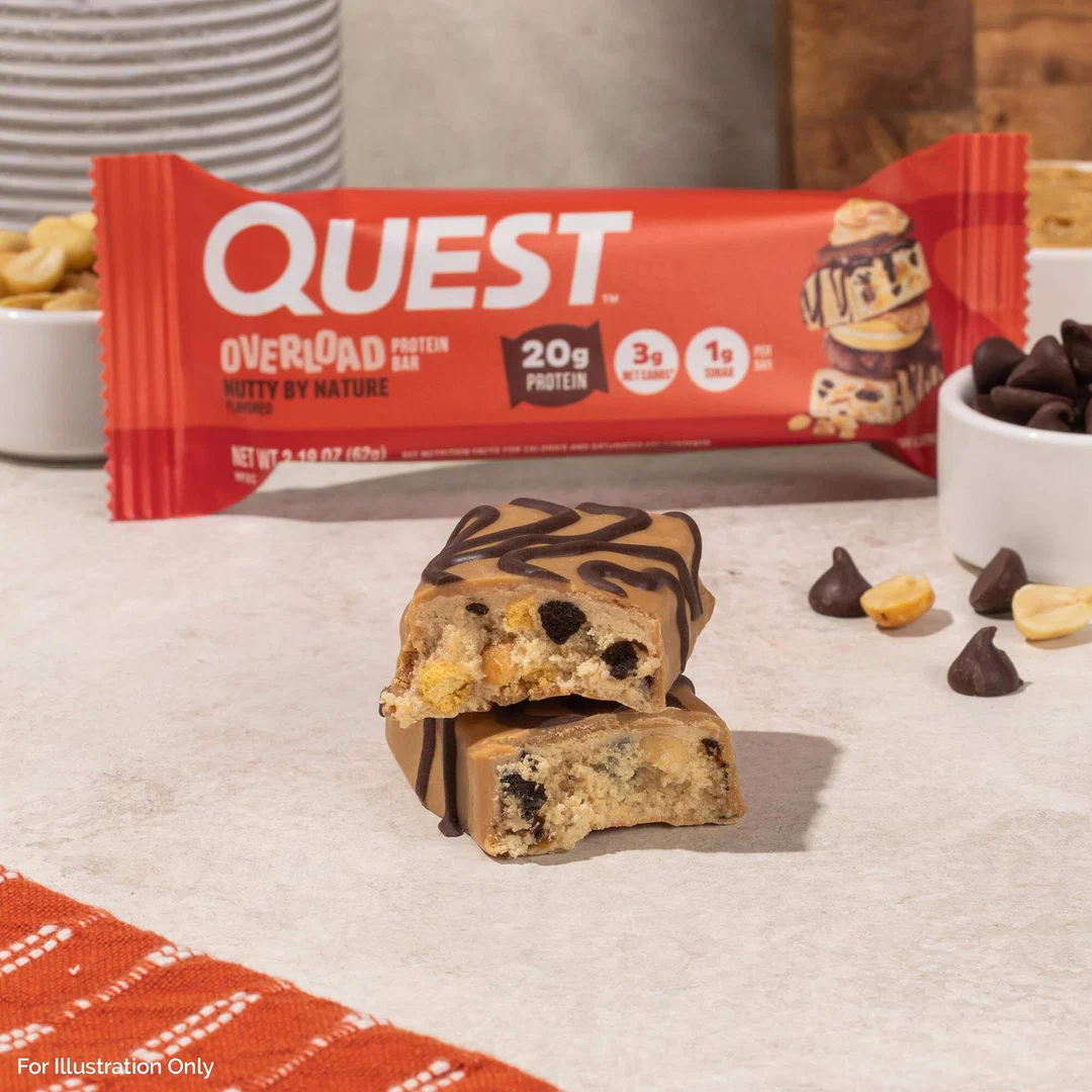 Quest Overload Protein Bar - Nutty By Nature (12 x 58g)