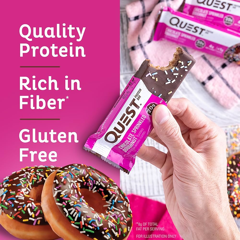 Quest Protein Bar Chocolate Sprinkled Doughnut (12 x 60g)