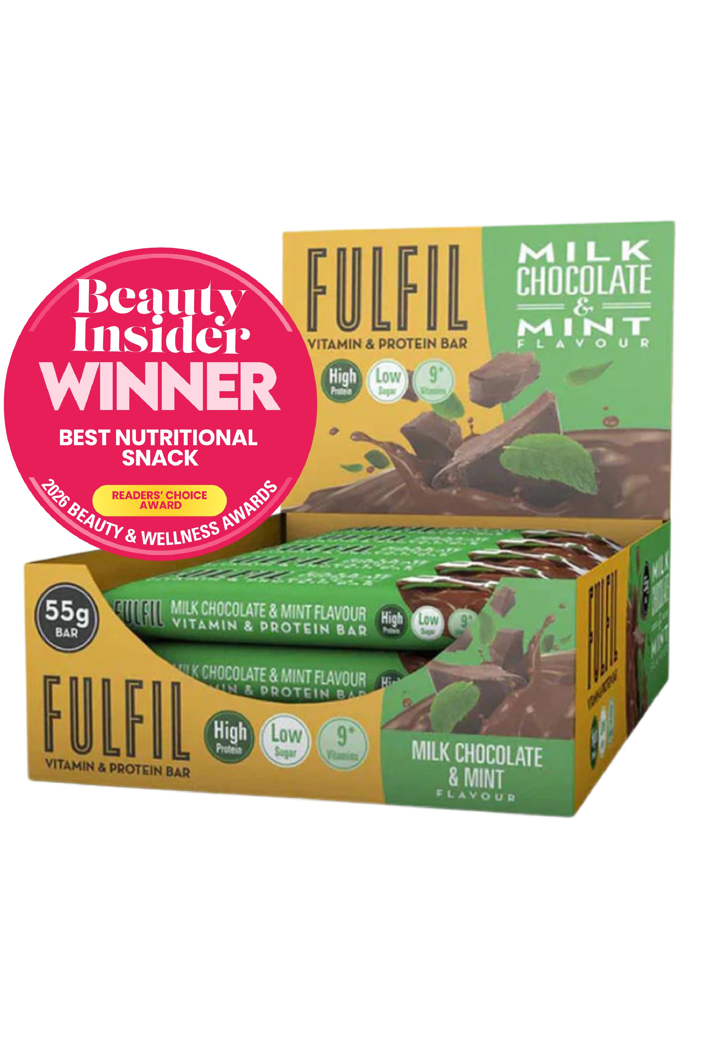 Fulfil Vitamin & Protein Bar Milk Chocolate & Mint (15 x 55g)