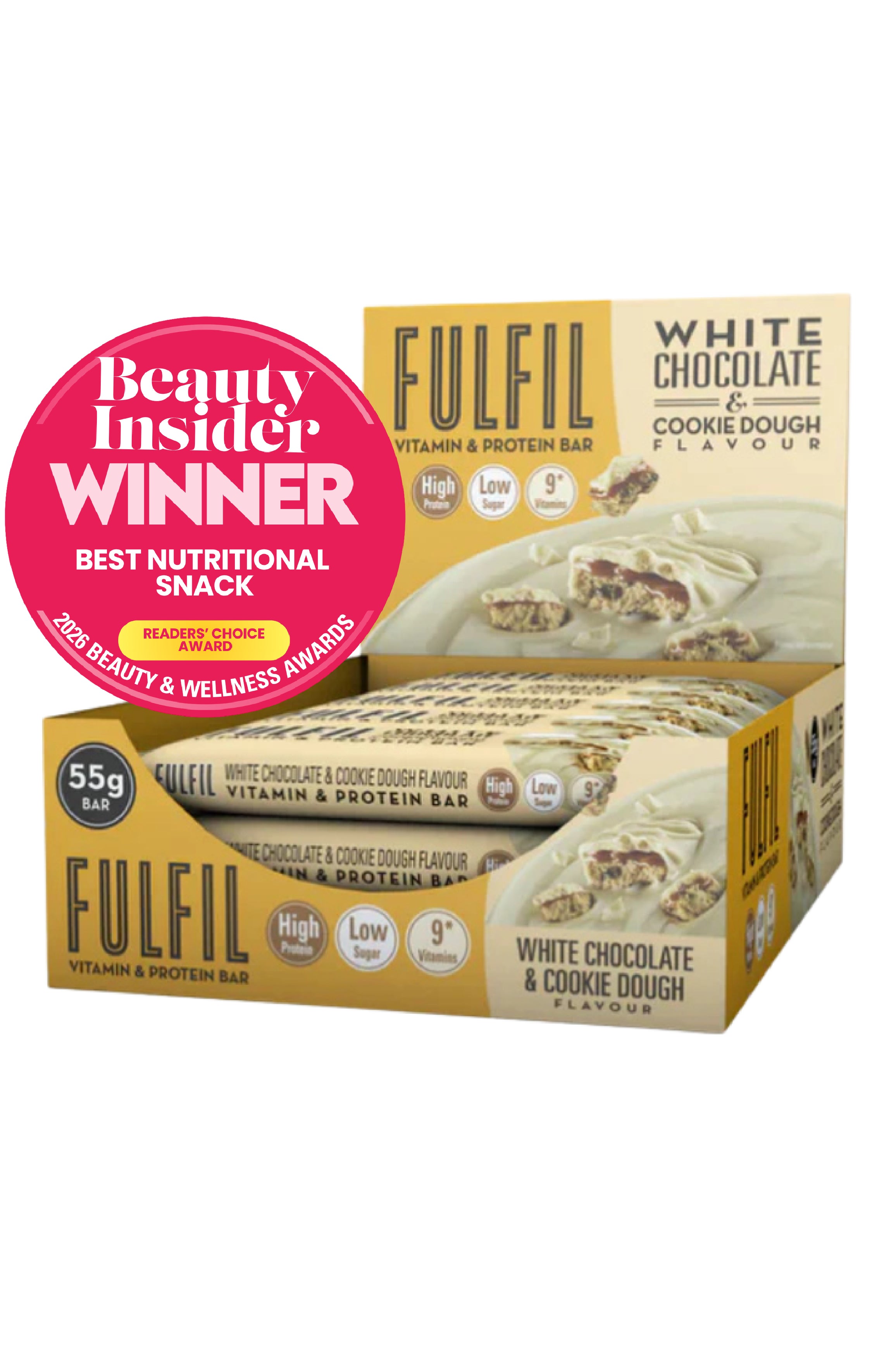 Fulfil Vitamin & Protein Bar White Chocolate Cookie Dough (15 x 55g)