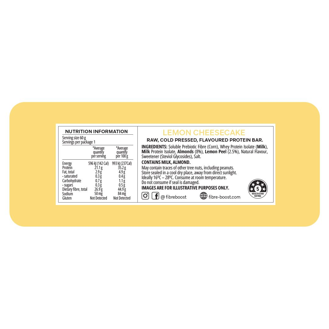 Fibre Boost Protein Bar - Lemon Cheesecake (12 x 60g)