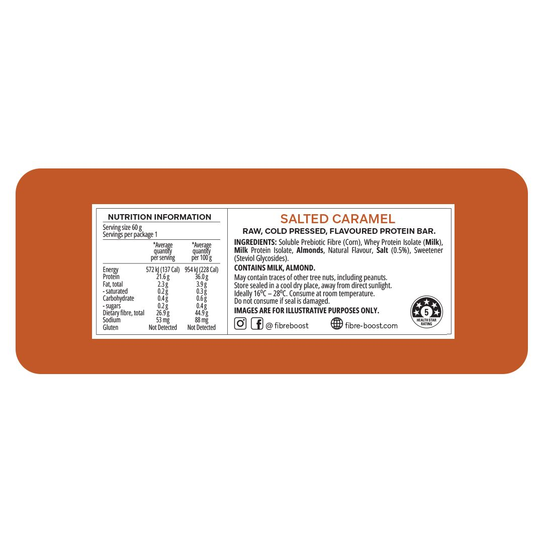 Fibre Boost Protein Bar - Salted Caramel (12 x 60g)