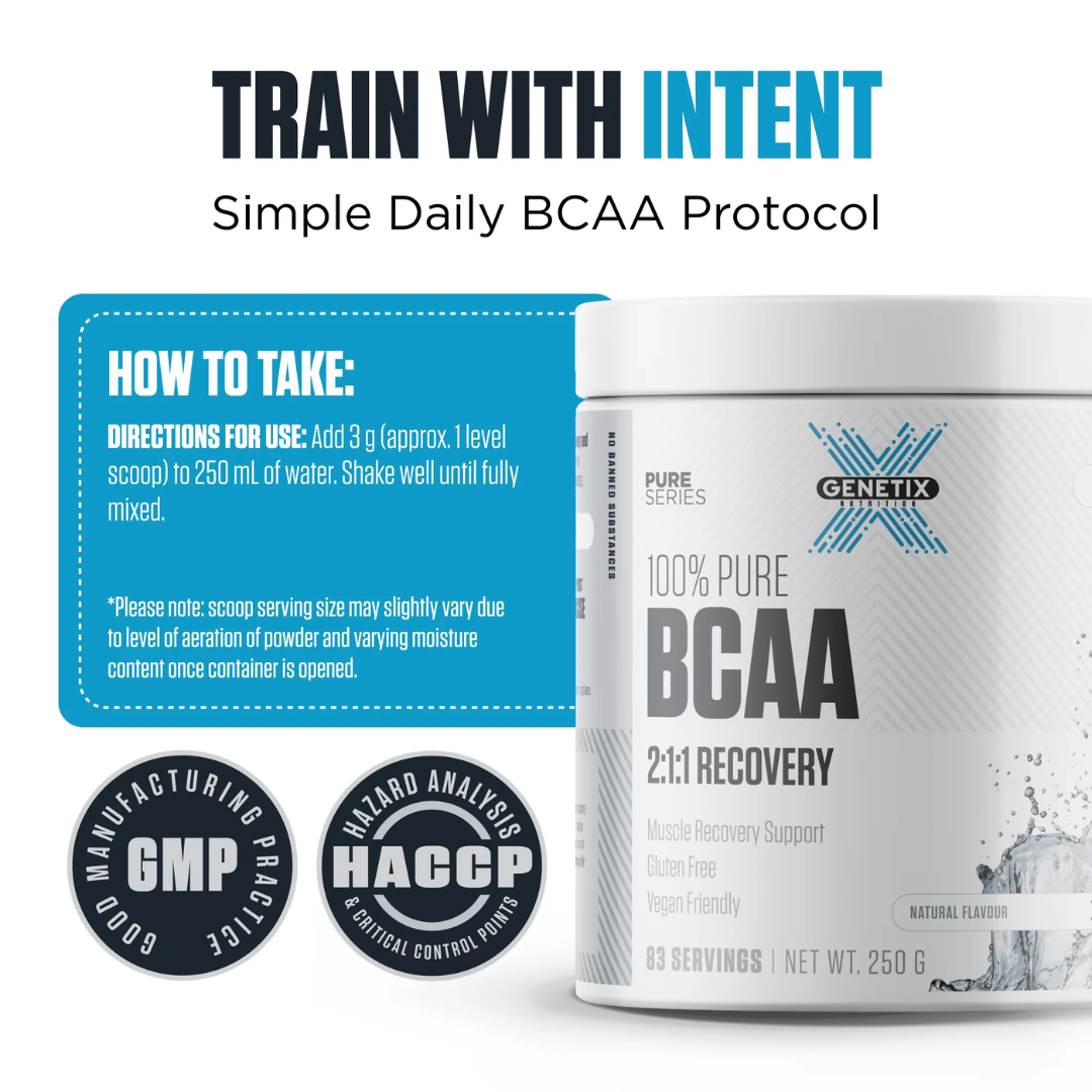Genetix 100% Pure BCAA 250g Unflavoured