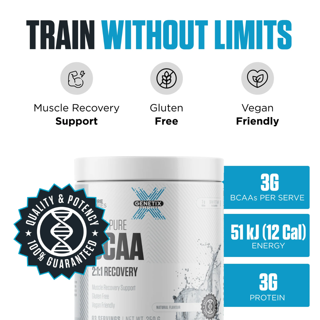 Genetix 100% Pure BCAA 250g Unflavoured