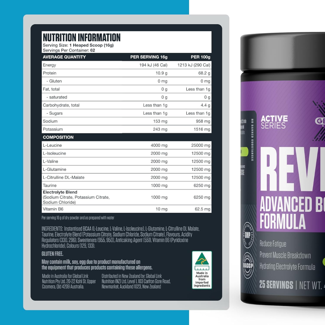 Genetix Revive Advanced BCAA 400g Lemon Lime